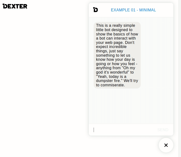 An interactive bot in action
